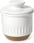 Sweese Embossed French Butter Crock with Water, Ceramic Butter Keeper