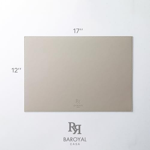 Baroyal Faux Leather Placemats Set of 6 Vinyl Washable Wipeable Table
