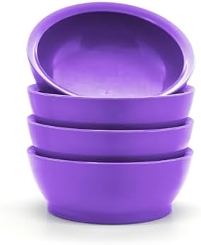 28oz Non-Spill Plastic Bowl Set, Sunset Purple, Set of 4