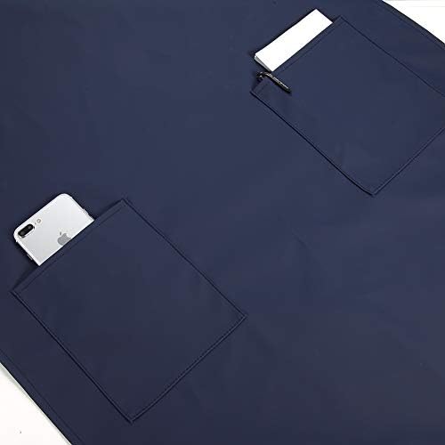 VWELL Waterproof Rubber Vinyl Apron W/ 2 Pockets - Lab Apron for