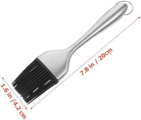 4pcs Silicone Pastry Basting Brush Set with Stainless Steel Hollow