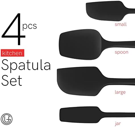 UpGood Silicone Spatula Set, 4 Pcs, Black