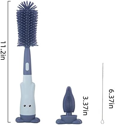 Silicone Baby Bottle Brush with Stand, Water Bottle Brush Cleaner Set