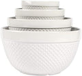 TTU Tabletops Gallery Hobnail Style 4 Piece Classic White Stoneware