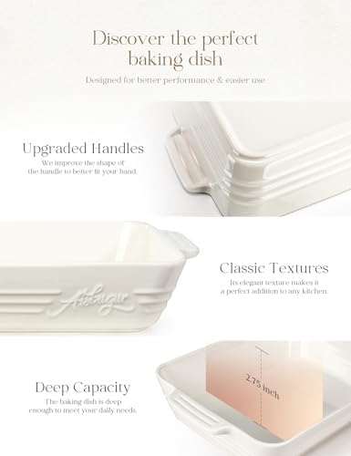 9x13 Casserole Dishes for Oven 135oz Ceramic Baking Dish with Handles