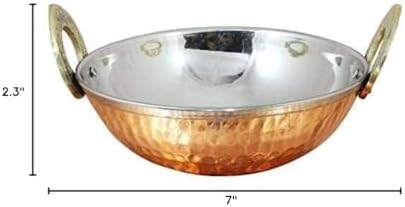 ® Set of 4, Pure Copper, Stainless Steel Bowls with Solid Brass Handle