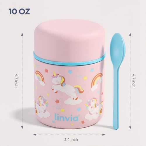 10 oz Kids Insulated Food Jar with Spoon, Lunch Container for School