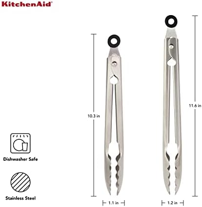 KitchenAid Stainless Steel Kitchen Tongs, Set of 2