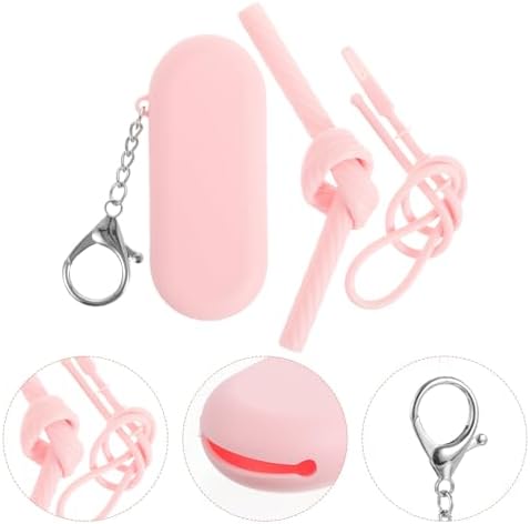 Reusable Silicone Straw Set Foldable Travel Drinking Straws with Case