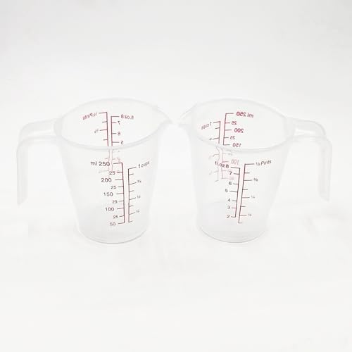 Plastic Measuring Cup 2Pcs 250ML Measuring Mug 8/16oz with Handle