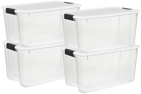 Sterilite Ultra Latch Box with Lids, 70 Quart, 4-Pack