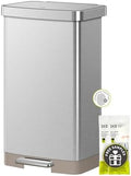 EKO Hudson Matte Stainless 75 Liter/20 Gallon Step Trash Can with Rear