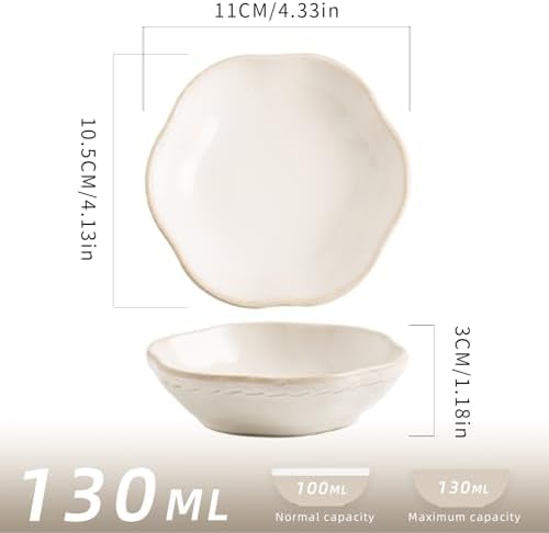 Reactive Glaze Dipping Bowls, Soy Sauce Dishes Set of 4