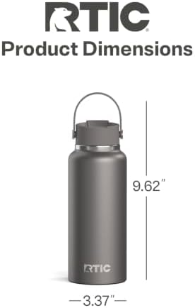 RTIC 32oz Outback Water Bottle, Ceramic Lined, Graphite