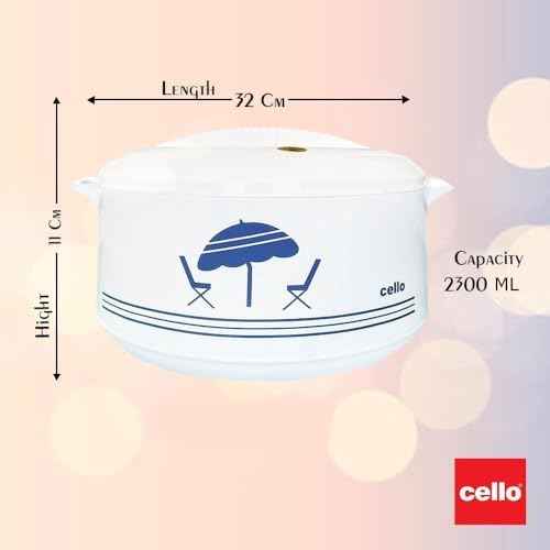 Cello Chef Deluxe Insulated Hot Pot Casserole 2500, White