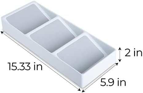 Smart Design 3 Section Plastic Spice Rack Drawer - Non-Slip Lining and
