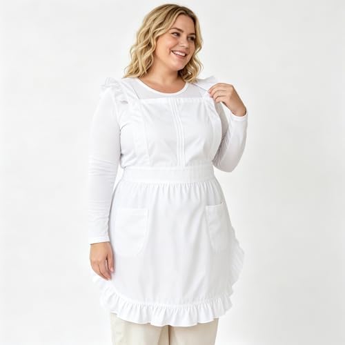 Love Potato Retro Style Cotton Kitchen Apron for Women - Adjustable