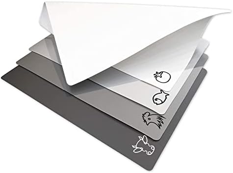 Fotouzy Plastic Cutting Boards with Food Icons, Flexible Cutting Mats