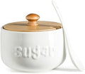 LYEOBOH Sugar Bowl with Lid and Spoon, 17 OZ Ceramic Sugar Jar for