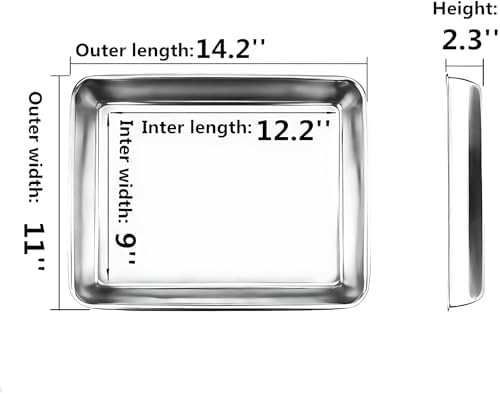 Old Tjikko Quarter Sheet Pan 14.2'' x 11'', 304 Stainless Steel Cookie