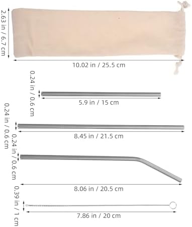 Drinking Straws with Case and Brushes Reusable Stainless Steel