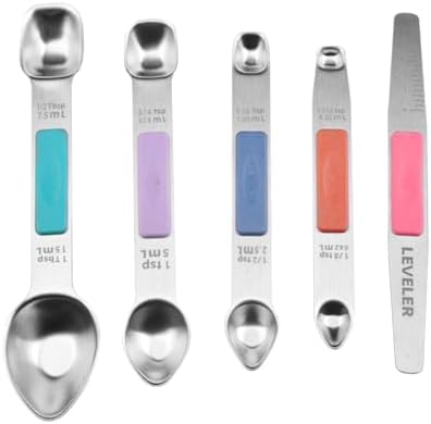 Stainless Steel Magnetic Measuring Spoons Set, Heavy Duty Metal