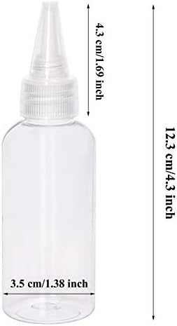 PENTA ANGEL 2oz Plastic Squeeze Bottles 8Pcs Small Clear Empty Squirt