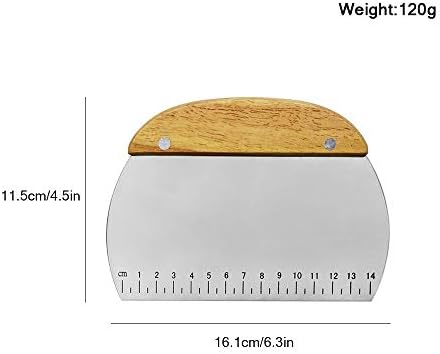 Dough Scraper, Stainless Steel Dough Pastry Scraper Cutter Chopper
