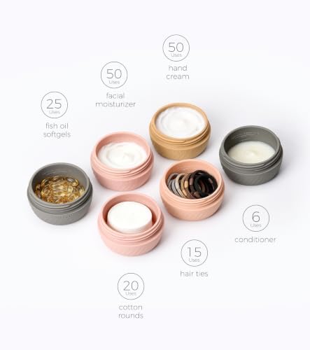 TakeToday Travel Containers for Toiletries, 2oz, 4 Pack, Apricot
