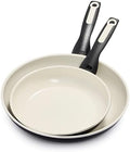 GreenPan Rio 8" and 10" Frying Pan Skillet Set, PFAS-Free Ceramic