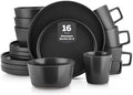 Stone Lain Celina Stoneware 16 Piece Dinnerware Set, Plates and Bowls