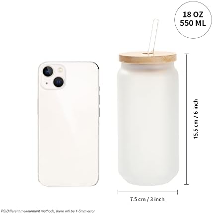 PYD Life 8 Pack Sublimation Glass Cans Tumblers Cups Frosted Bulk