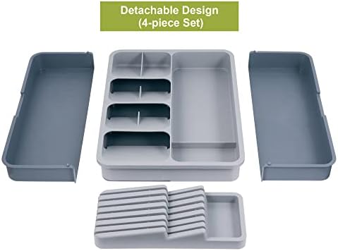 Kitchen Utensil Drawer Organizer, Removable 2-Tier Knife Holder