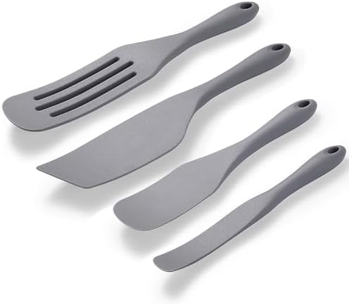 Tongjude Silicone Spurtle Set, Silicone Spatula Set, Heat Resistant