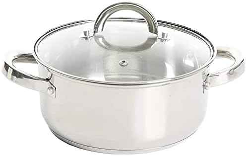 Oster Dutch Oven with Steamer Basket 3-Quart - Sangerfield Stainless Steel, Stovetop Steamer for Vegetables, Rice & Tamales, Dishwasher Safe