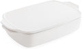 Chef Pomodoro Casserole Dish With Lid Ceramic Baking Dish White