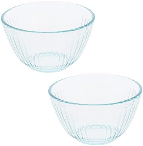 Pyrex 7401 3-Cup Sculpted Glass Mixing Bowl (2-Pack) - Made in USA