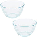Pyrex 7401 3-Cup Sculpted Glass Mixing Bowl (2-Pack) - Made in USA