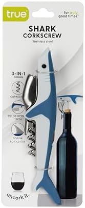 True Shark Waiters Corkscrew Wine Opener with Sharp Foil Cutter