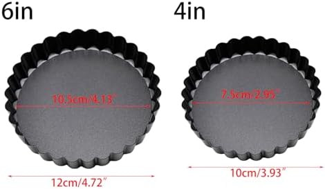 6 Pack Small Mold Set Fluted Baking Pans Convenient Removable Bottom
