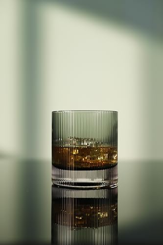 Handcrafted Whiskey Glasses Set of 4,10oz - Lead-Free Crystal