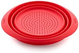 Lekue Collapsible Colander, 9 Inch - Compact Silicone Food Strainer