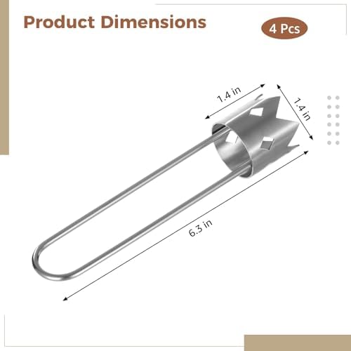 4-Pc Stainless Steel Pepper Core Extractor — Reusable Corer for Bell