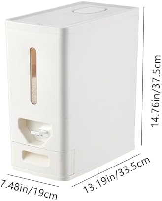 UFORU 22-25 LB Rice Dispenser,Airtight Rice Container with Built-In