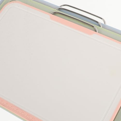 Plastic Cutting Board Set with Handles and Holder for Kitchen