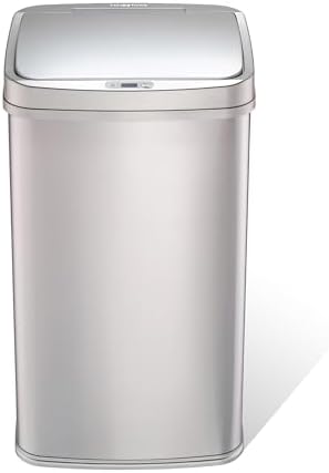 Ninestars 13 Gallon Touchless Stainless Steel Trash Can