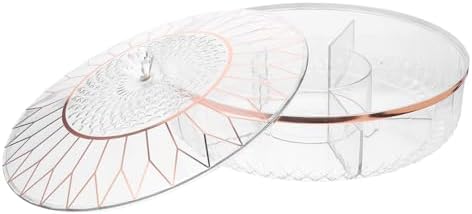 SECFOU Divided Snack Serving Tray with Lid Plastic Single Layer