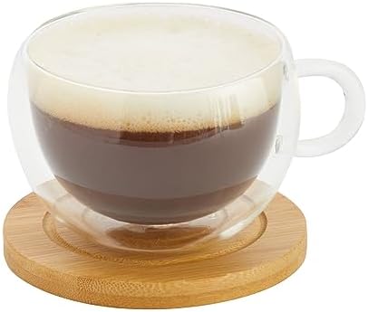 Juvale Coasters Set of 6-4.3-Inch Round Light Brown Bamboo Wood with