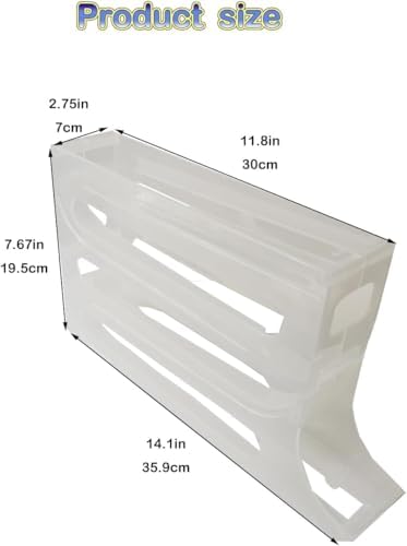 24-Egg Holder for Fridge, White, 2-Pack