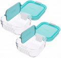 PackIt Mod Snack Bento Food Storage Container, Mint Green (Pack of 2)